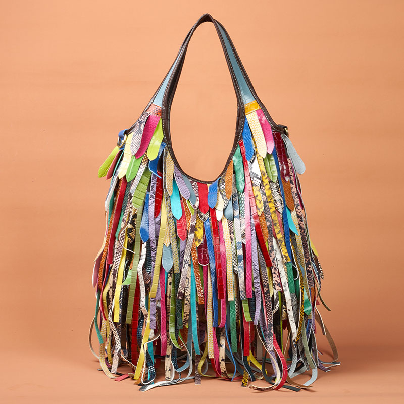 Hobo Bag Slouchy - Borse a tracolla colorate in vera