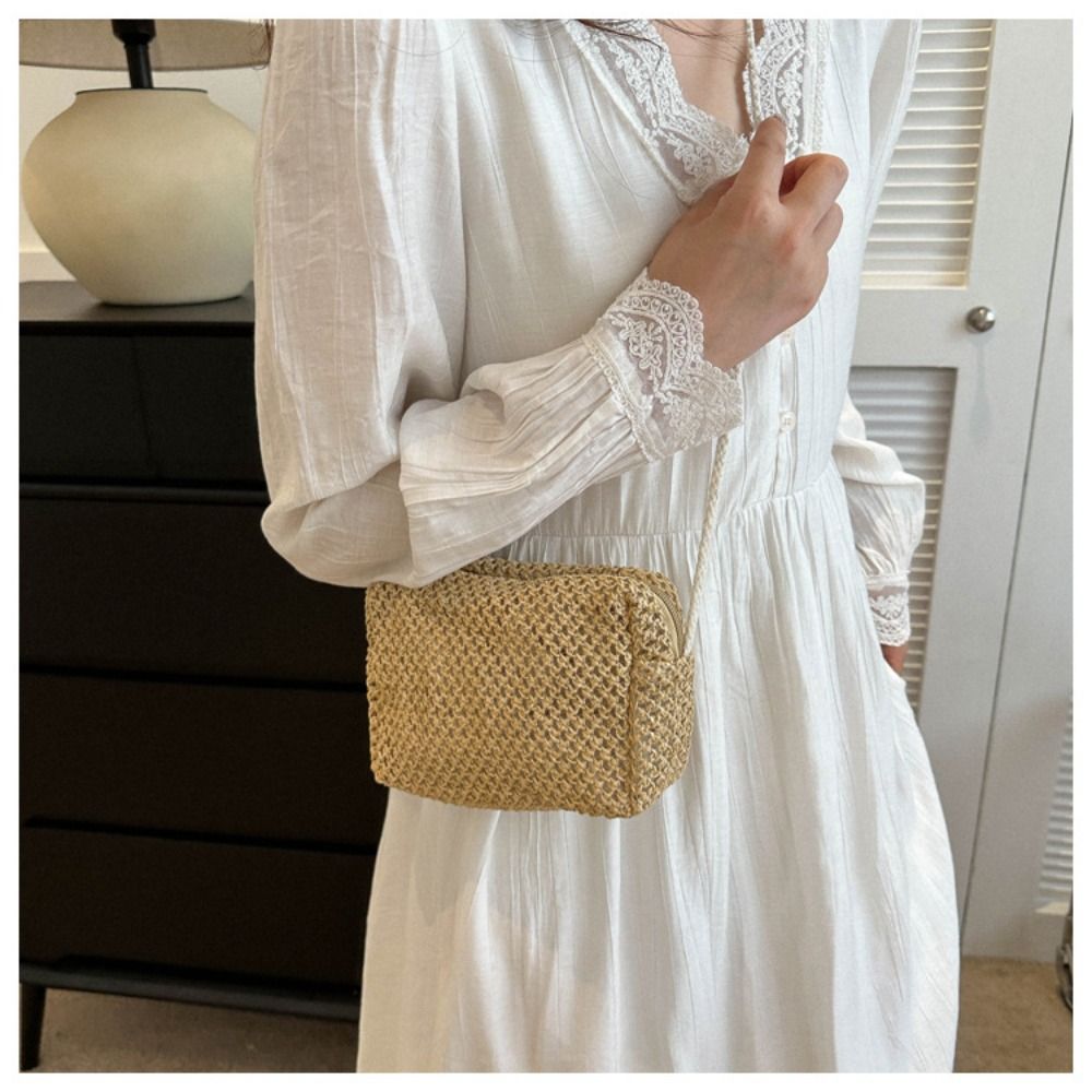 Women'S Bags Holiday - Borsa a tracolla intrecciata estiva da