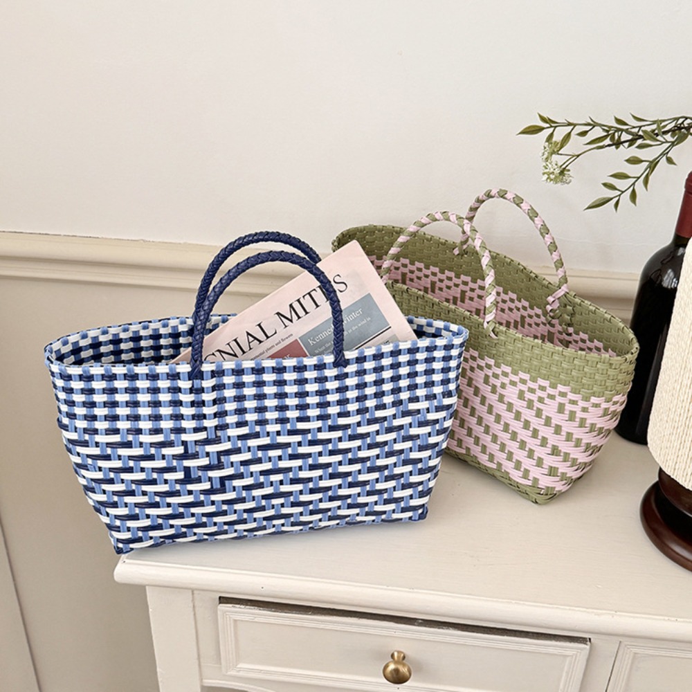 Women'S Bags Holiday - Borsa a mano in PVC intrecciata,