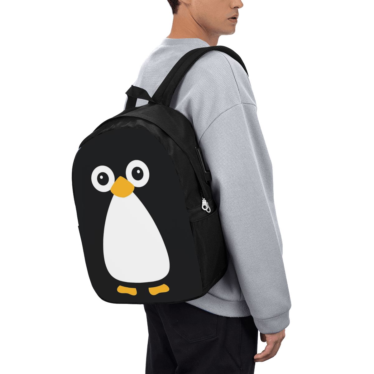Women Bags For College - Simpatico zaino con pinguino vettoriale, borsa