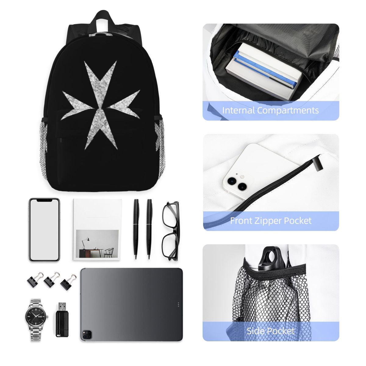 Zaino con croce maltese dei Ca - Women Bags Malta recensione e prezzo