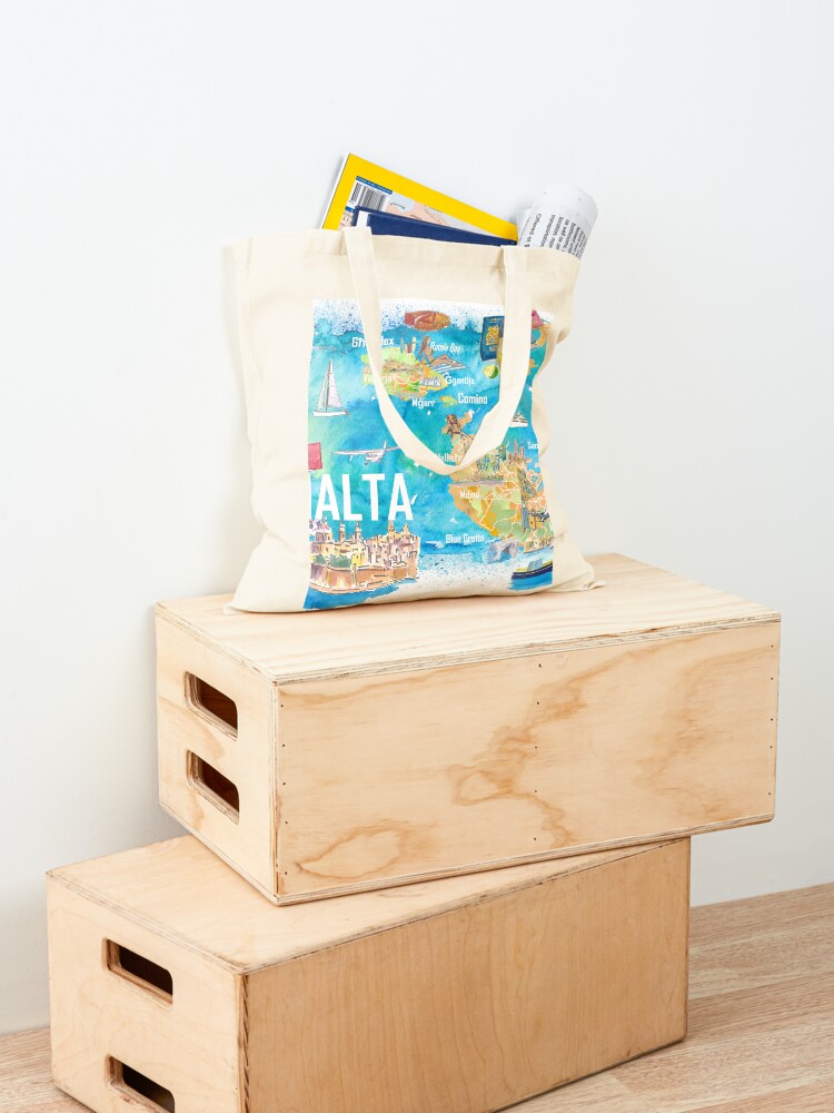 Borsa tote in tela con mappa i - Women Bags Malta recensione e prezzo