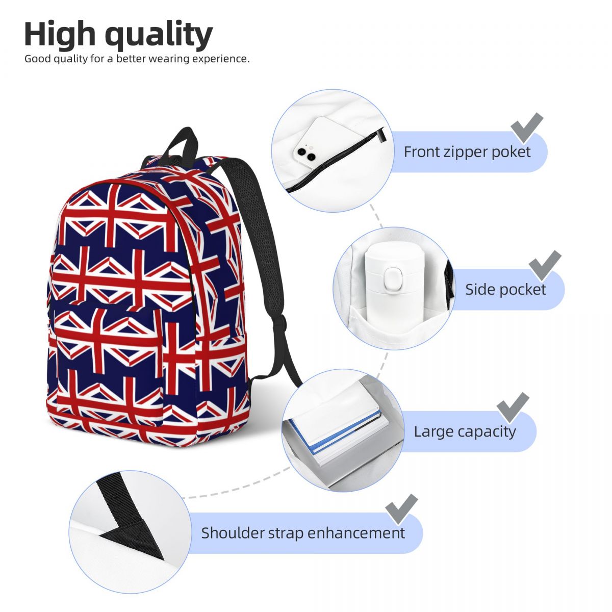 Zaino con bandiera Union Jack  - Women Bags Uk Sale recensione e prezzo