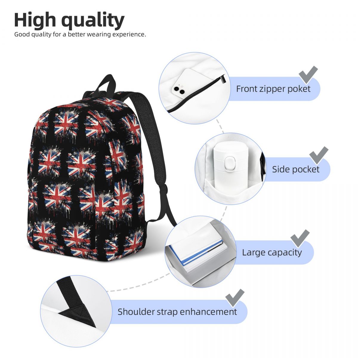 Zaino con bandiera Union Jack  - Women Bags Uk Sale recensione e prezzo